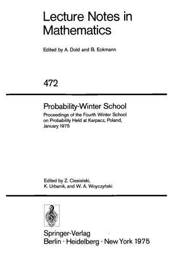 Probability Winter School