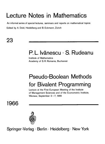 Pseudo-Boolean Methods for Bivalent Programming