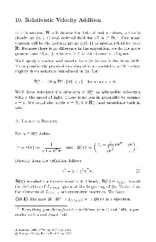 Relativistic Velocity Addition