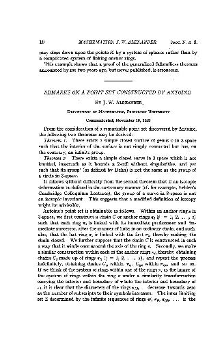 Remarks on a Point Set Constructed by Antoine