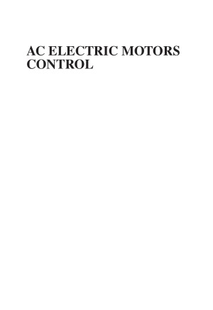 AC Electric Motors Control  Advanced Design Techniques and Applications