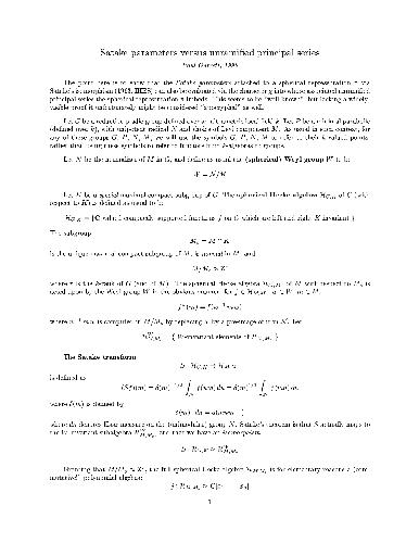 Satake parameters versus unramified principal series