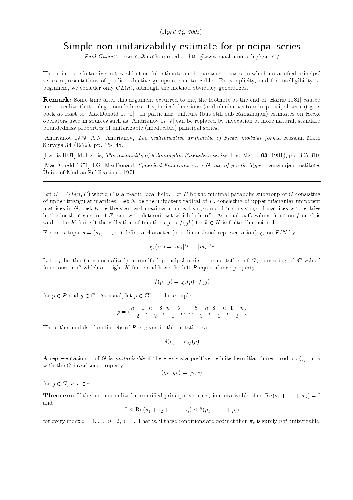 Simple non-unitarizability estimate for principal series