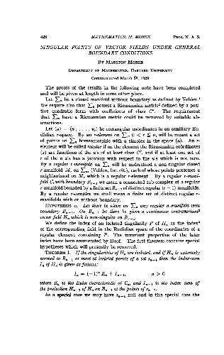 Singular Points of Vector Fields under General Boundary Conditions