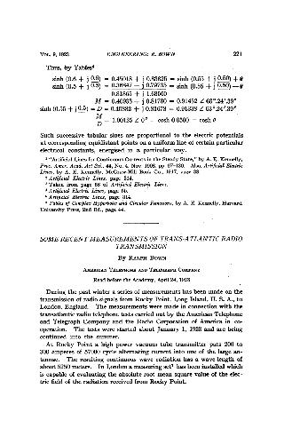 Some Recent Measurements of Trans-Atlantic Radio Transmission