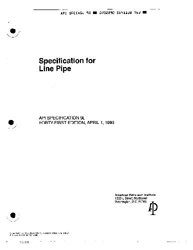 Specification for Line Pipe