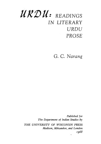 Urdu : Readings in Literary Urdu Prose