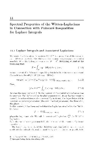 Spectral Properties of the Witten-Laplacians in Connection with Poincare Inequalities for Laplace Integrals