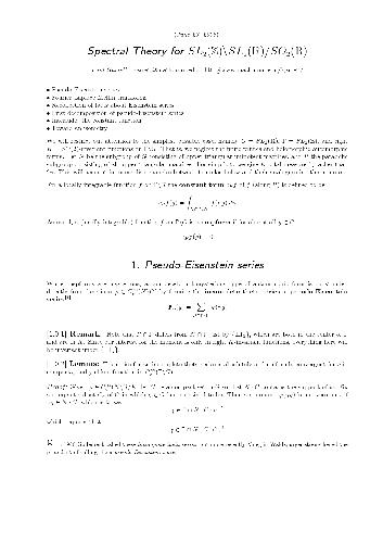 Spectral Theory for SL2(Z)SL2(R)/SO2(R)