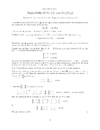 Surjectivity of SL 2(Z)->SL 2(Z/p)