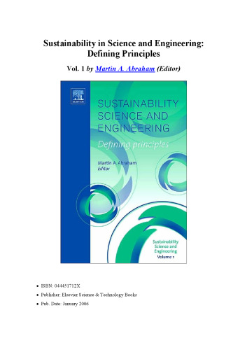 Sustainability Science and Engineering, Volume 1: Defining Principles