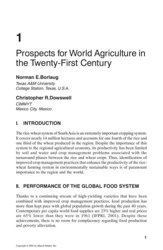 Sustainable Agriculture in the Rice-Wheat System