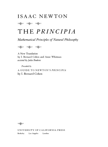 The Principia: Mathematical Principles of Natural Philosophy