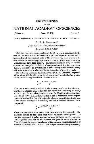 The Absorption of X-Rays in Crystalline Compounds