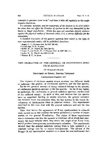 The Character of the General or Continuous Spectrum Radiation