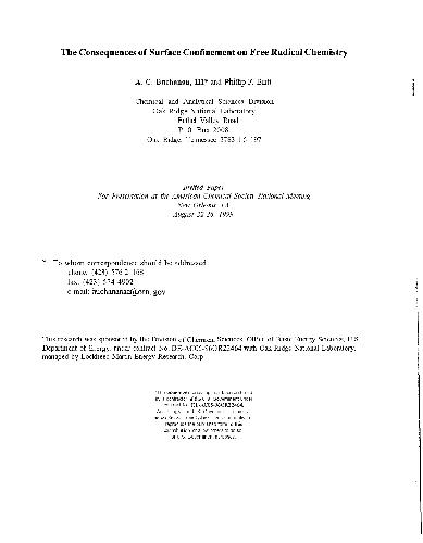 The Consequences of Surface Confinement on Free Radical Chemistry