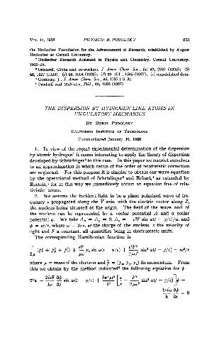 The Dispersion by Hydrogen-Like Atoms in Undulatory Mechanics