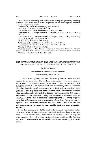 The Displacements of the Capillary Electrometer, for Progressive Dilutions of the Electrolyte