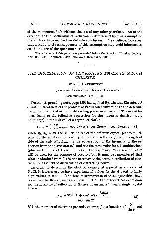 The Distribution of Diffracting Power in Sodium Chloride