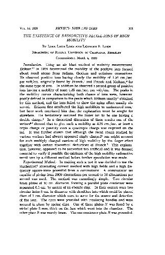 The existance of radioactive recoil ions of high mobility