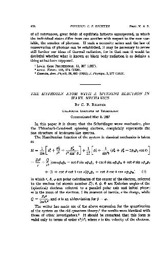 The Hydrogen Atom with a Spinning Electron in Wave Mechanics