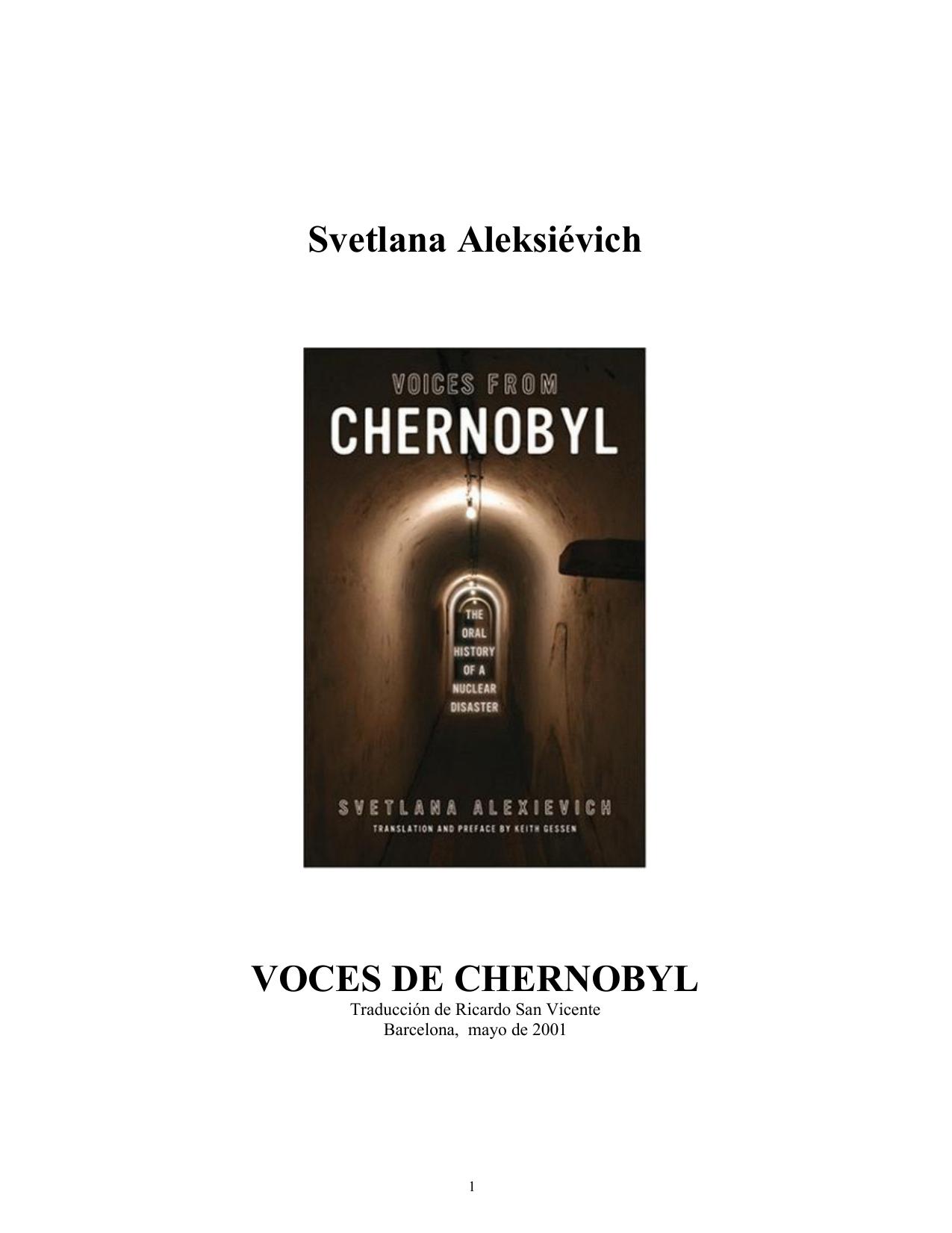 Voces de Chernobil: Cronica del futuro