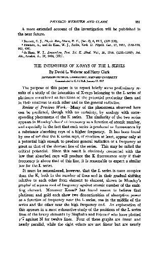 The Intensities of X-Rays of the L Series