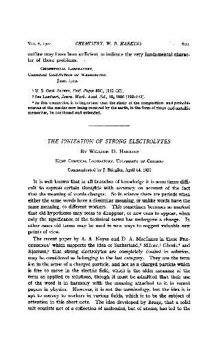 The Ionization of Strong Electrolytes