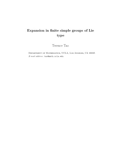 Expansion in Finite Simple Groups of Lie Type