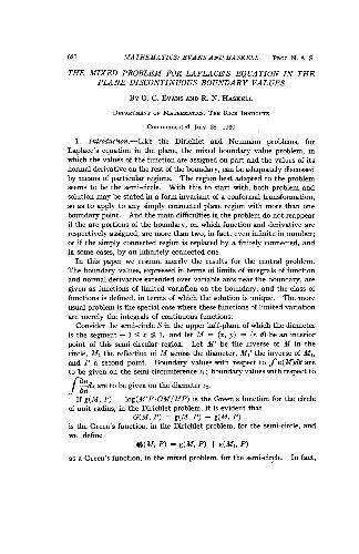 The mixed problem for laplaces equation in the plane discontinuous boundary values