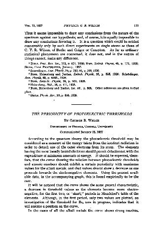 The Periodicity of Photoelectric Thresholds