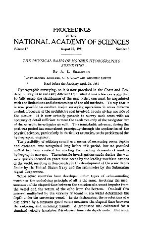 The Physical Basis of Modern Hydrographic Surveying