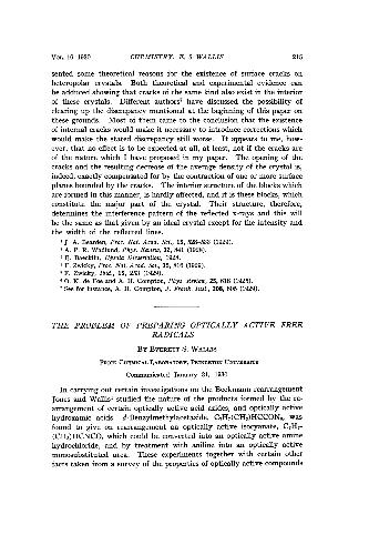 The Problem of Preparing Optically Active Free Radicals