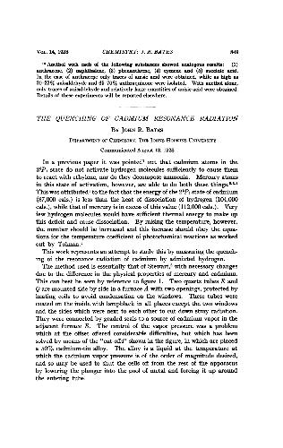 The Quenching of Cadmium Resonance Radiation