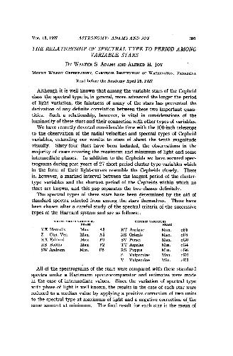 The Relationship of Spectral Type to Period among Variable Stars