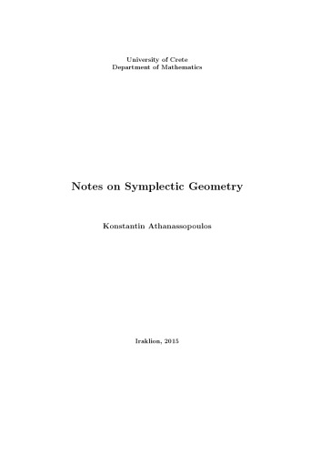 Notes on symplectic geometry