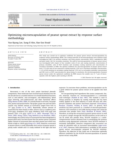 Optimizing microencapsulation of peanut sprout extract