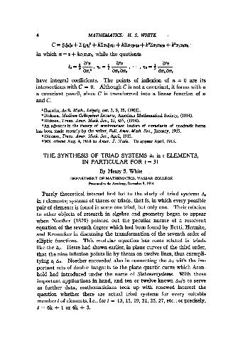 The Synthesis of Triad Systems delta t in t Elements in Particular for t = 31