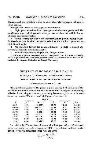 The Tautomeric Form of Malic Acid