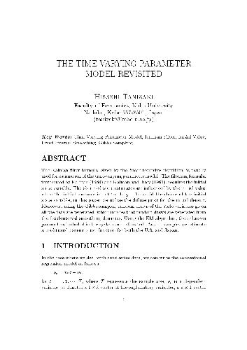 The Time-Varying Parameter Model Revisited