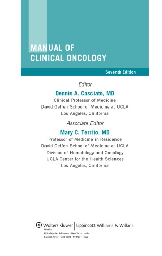 Manual of Clinical Oncology