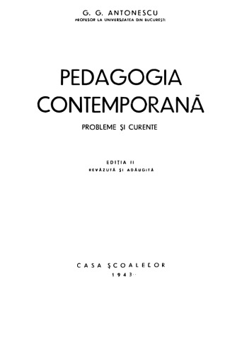 Pedagogia contemporana. Probleme curente