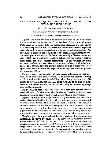 The Use of Non-Aqueous Solvents in the Study of the Rare Earth Group