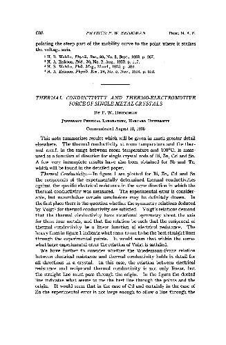 Thermal Conductivity and Thermo-Electromotive Force of Single Metal Crystals