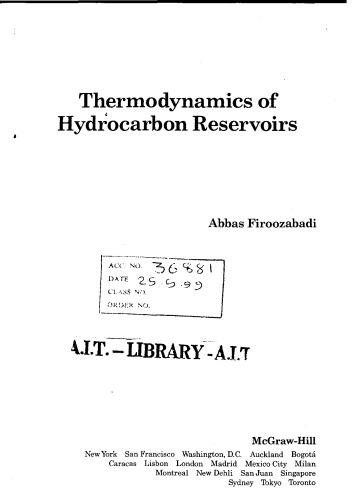 Thermodynamics of Hydrocarbon Reservoirs