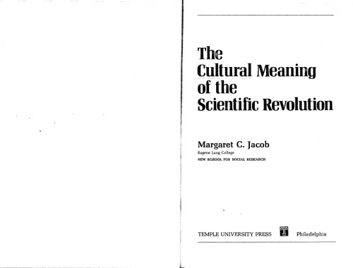 The Cultural Meaning of the Scientific Revolution