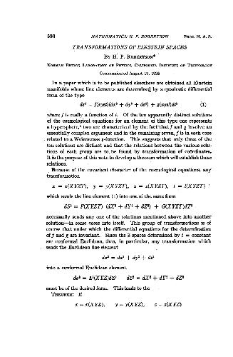 Transformations of Einstein Spaces