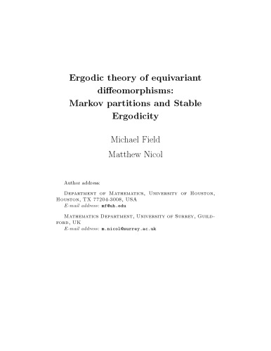 Ergodic theory of equivariant diffeomorphisms