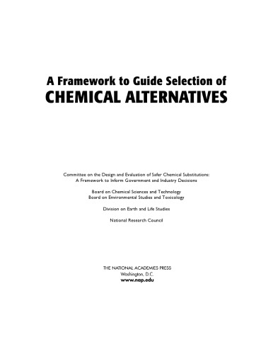 A framework to guide selection of chemical alternatives