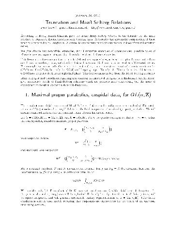 Truncation and Maab-Selberg Relations